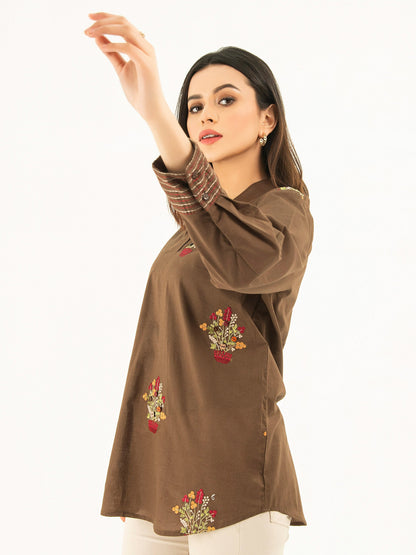 Cambric Kurti-Embroidered (Pret)