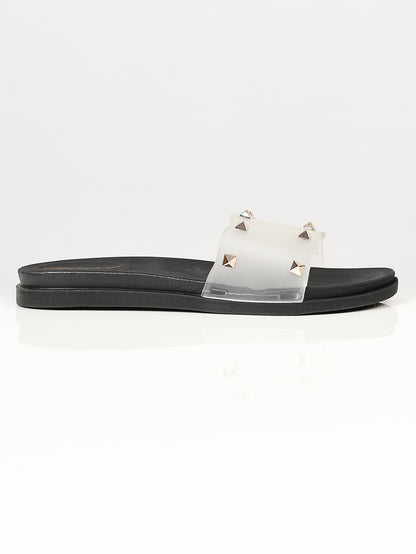 Limelight - Studded Slide Slippers - Black