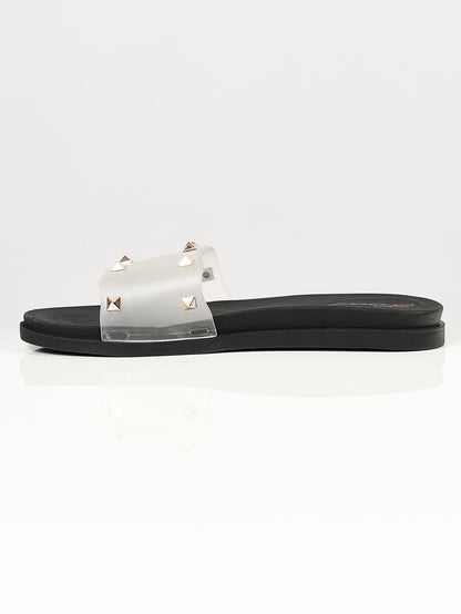 Limelight - Studded Slide Slippers - Black