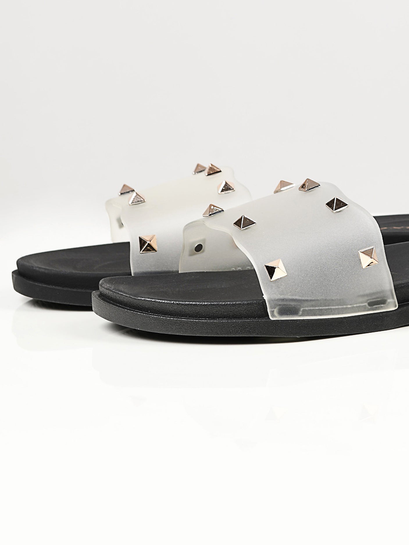 Limelight - Studded Slide Slippers - Black