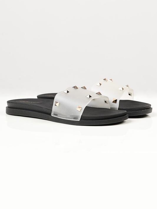 Limelight - Studded Slide Slippers - Black