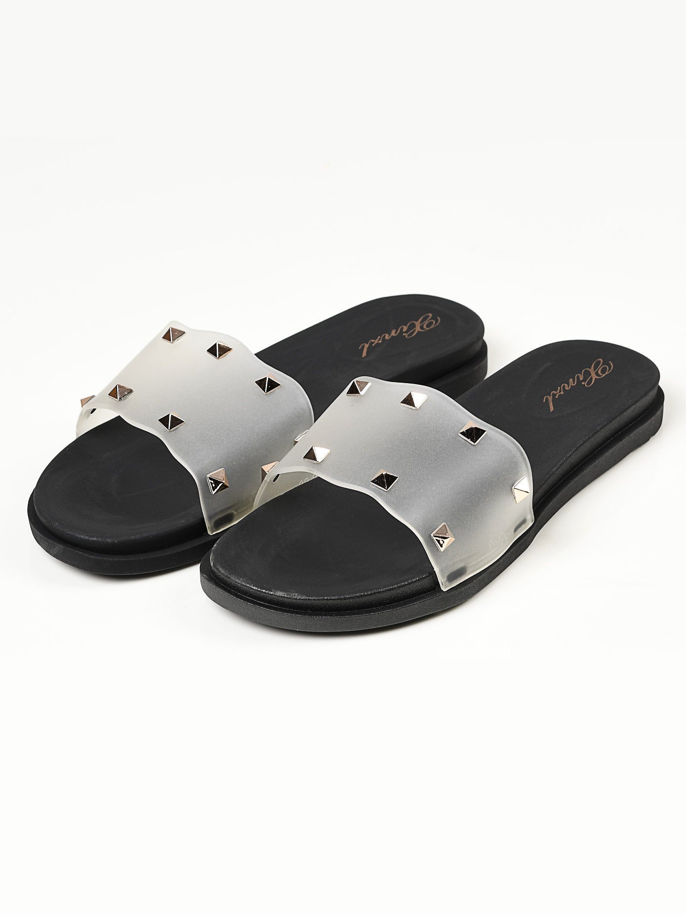 Limelight - Studded Slide Slippers - Black