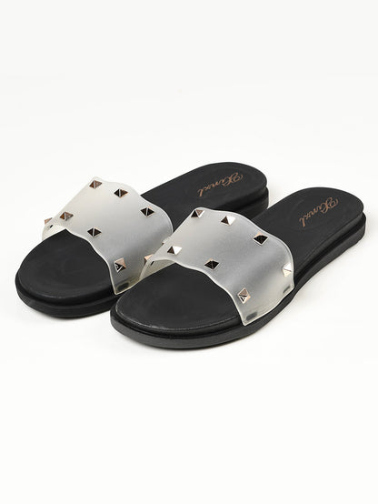 Limelight - Studded Slide Slippers - Black