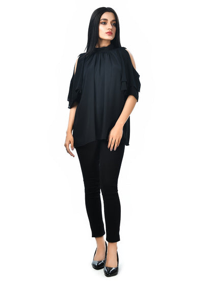 Limelight - Cold Shoulder Flared Top