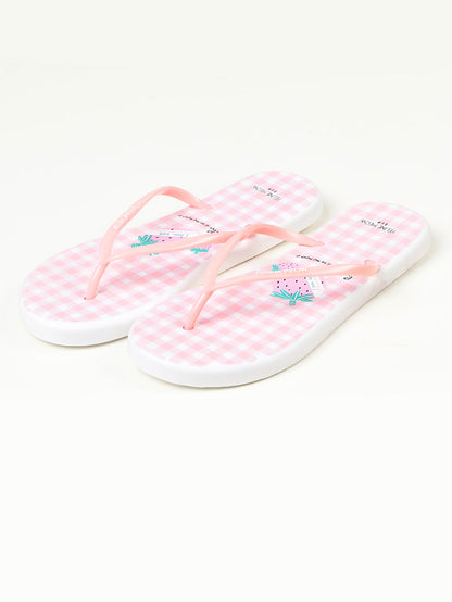 Limelight - Printed Flip Flops - White