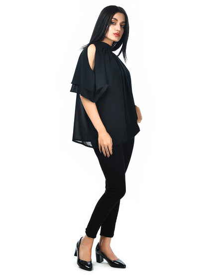 Limelight - Cold Shoulder Flared Top