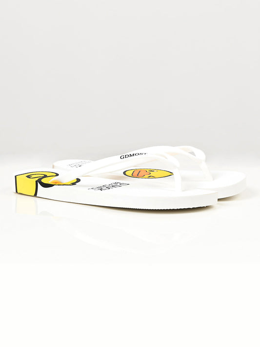 Limelight - Printed Flip Flops - White