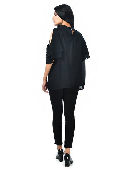 Limelight - Cold Shoulder Flared Top