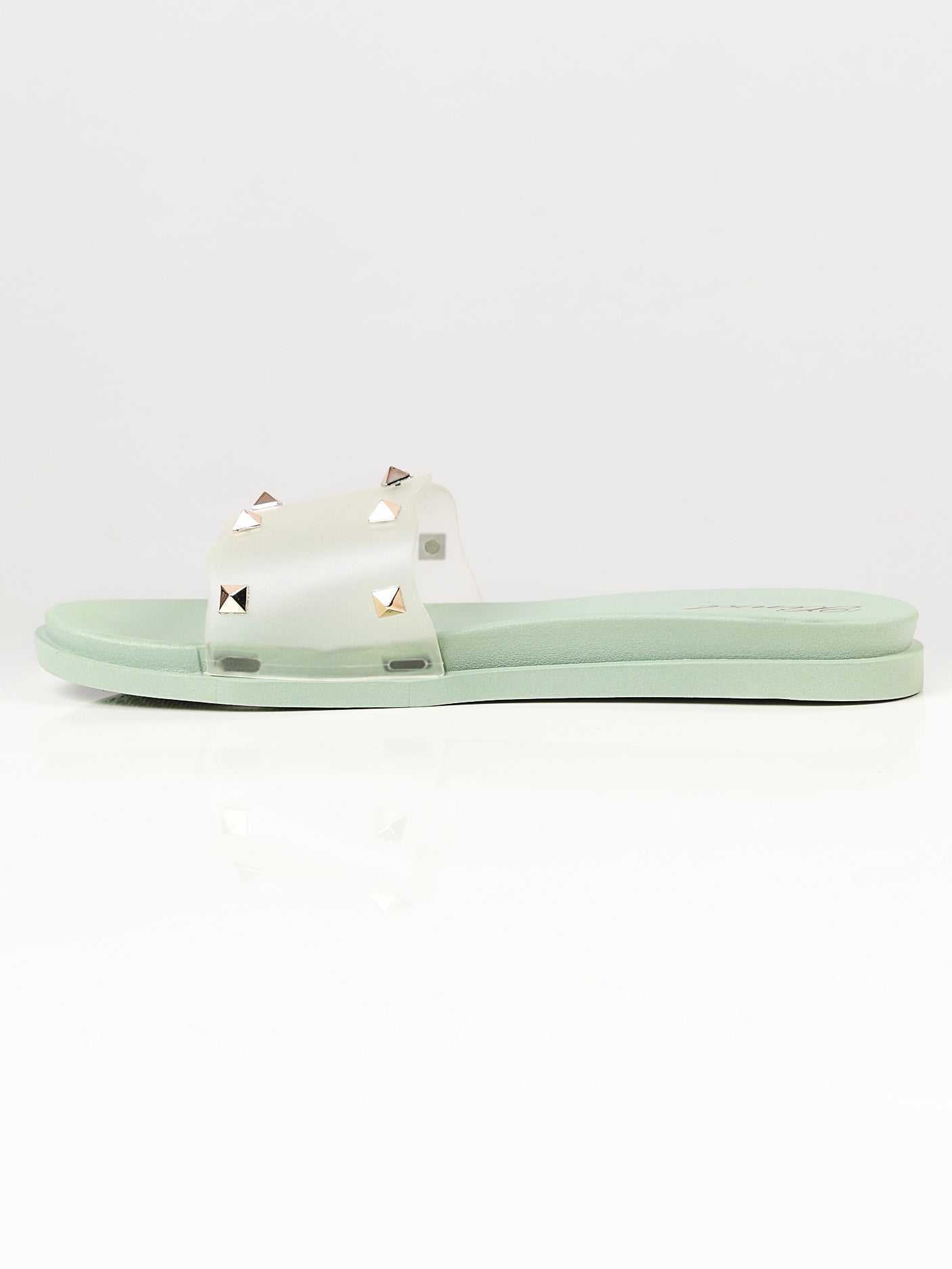 Limelight - Studded Slide Slippers - Green