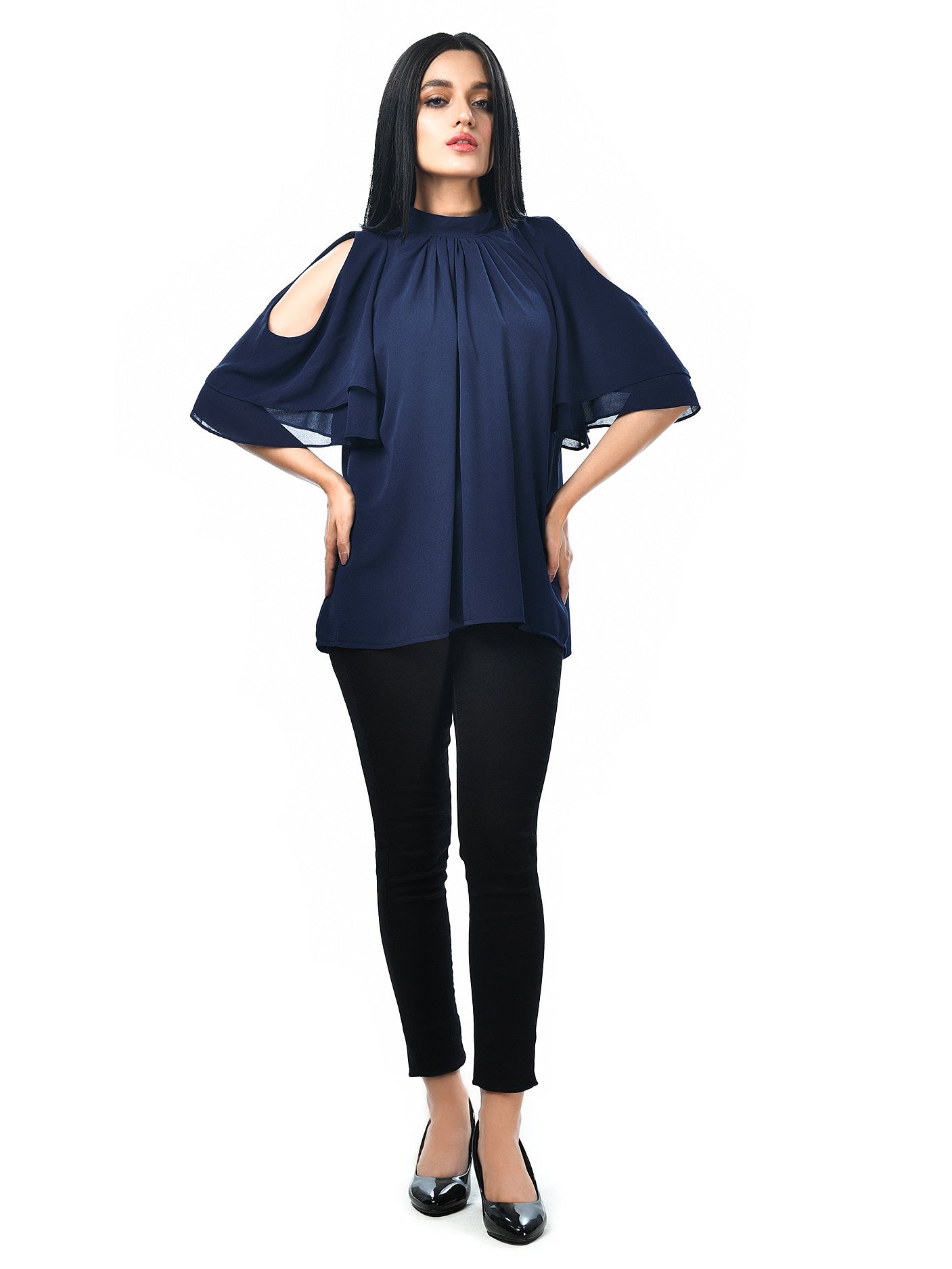 Limelight - Cold Shoulder Flared Top
