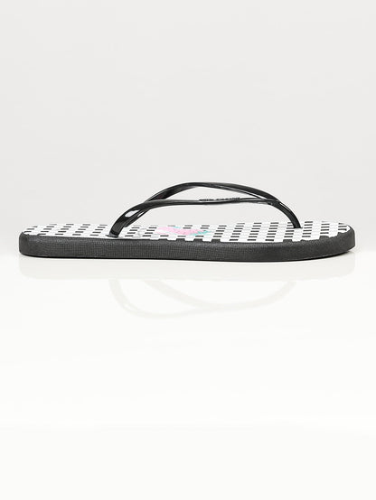 Limelight - Printed Flip Flops - Black and White