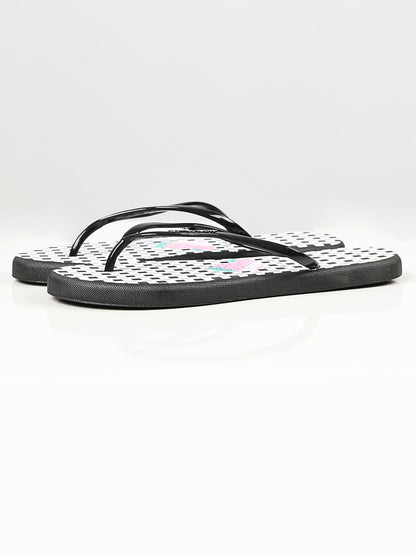 Limelight - Printed Flip Flops - Black and White