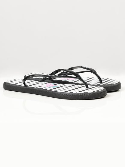 Limelight - Printed Flip Flops - Black and White