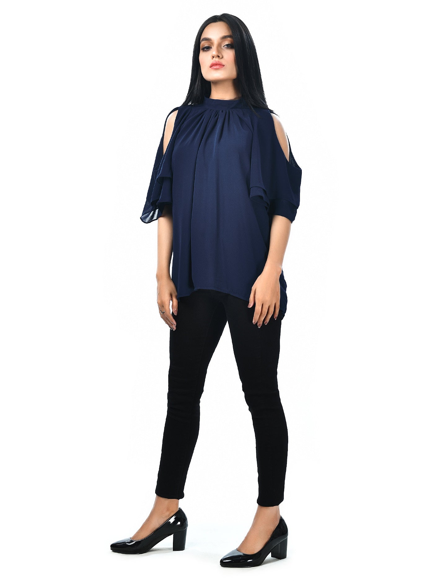 Limelight - Cold Shoulder Flared Top