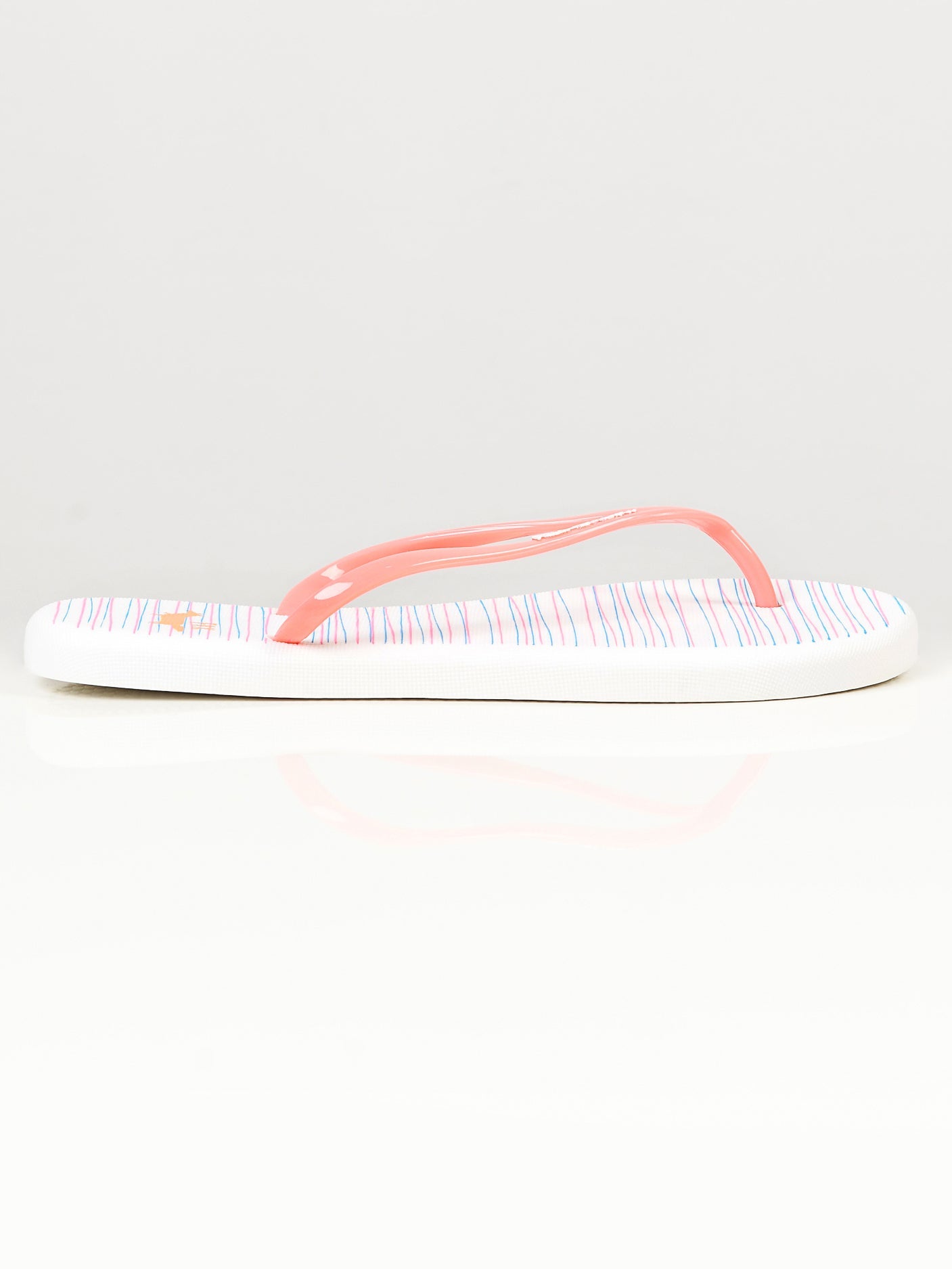 Limelight - Printed Flip Flops -  White and Peach