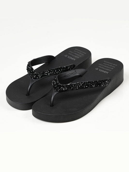 Limelight - Rhinestone Flip Flops - Black