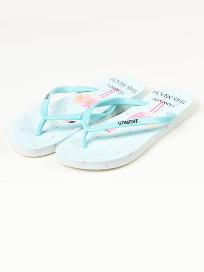 Limelight - Printed Flip Flops - Sea Green