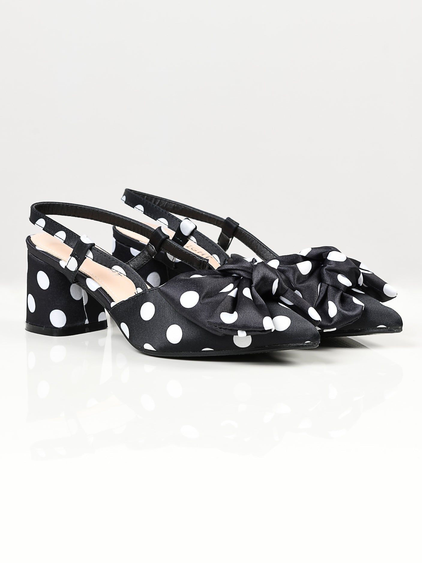 Limelight - Printed Bow Heels - Black