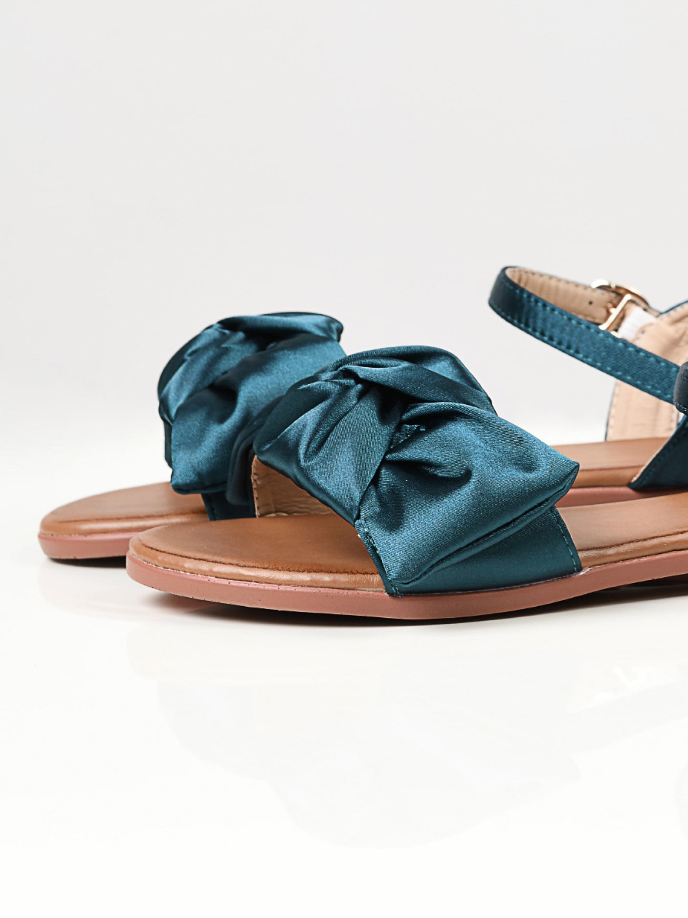 Limelight - Satin Bow Sandals - Green