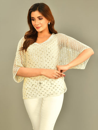 Limelight - Beaded Net Top