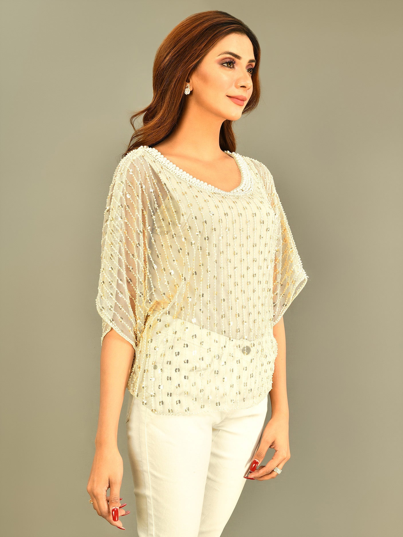 Limelight - Beaded Net Top