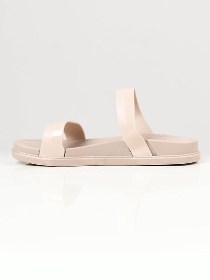 Limelight - Twin Strap Slippers - Beige