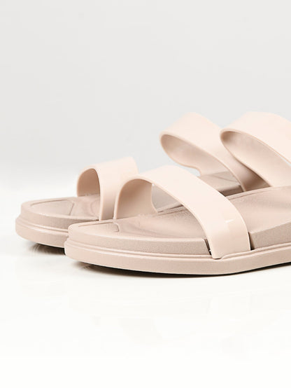 Limelight - Twin Strap Slippers - Beige