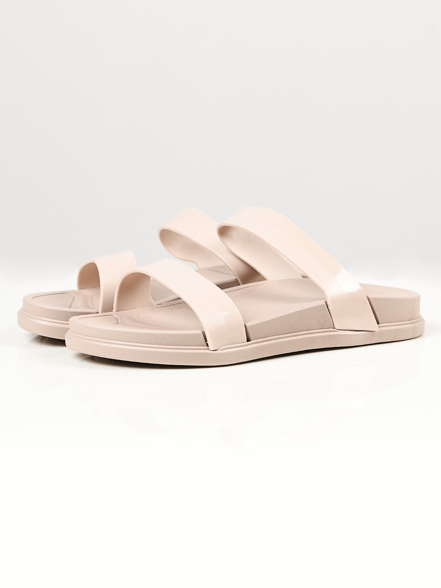 Limelight - Twin Strap Slippers - Beige