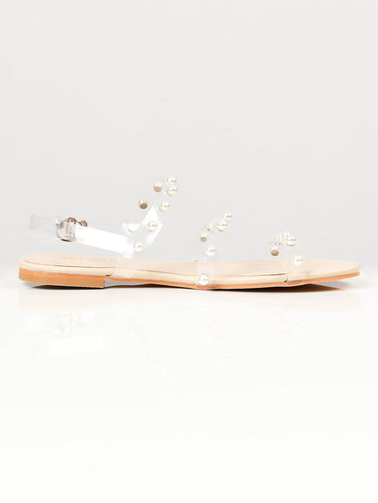 Limelight - Pearl Studded Sandals - Beige