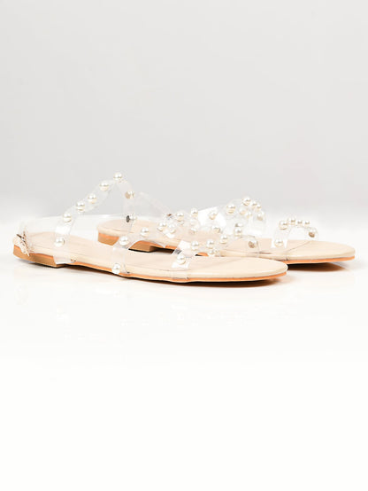 Limelight - Pearl Studded Sandals - Beige