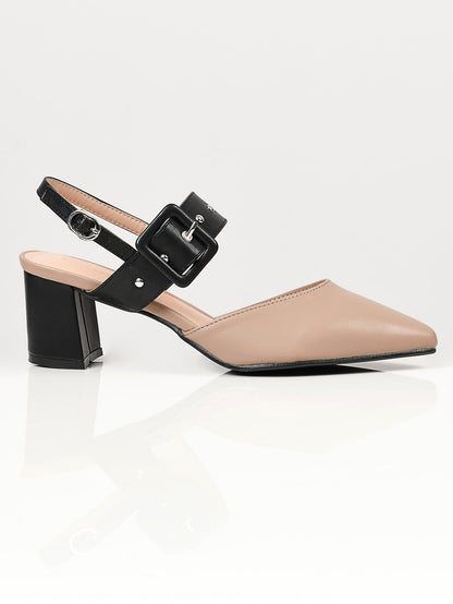 Limelight - Studded Buckle Heels - Brown