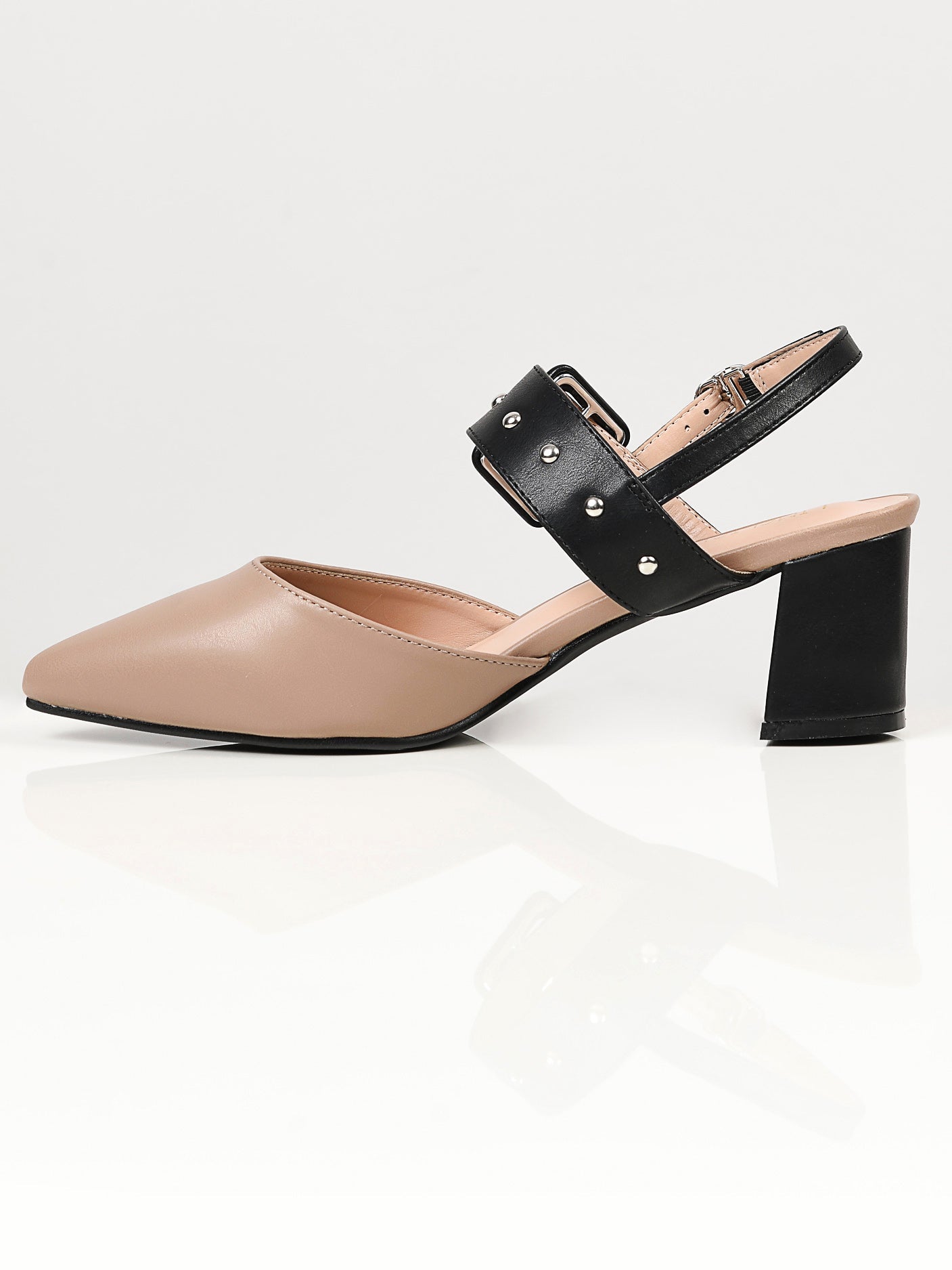 Limelight - Studded Buckle Heels - Brown