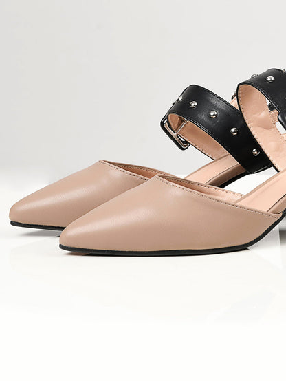 Limelight - Studded Buckle Heels - Brown