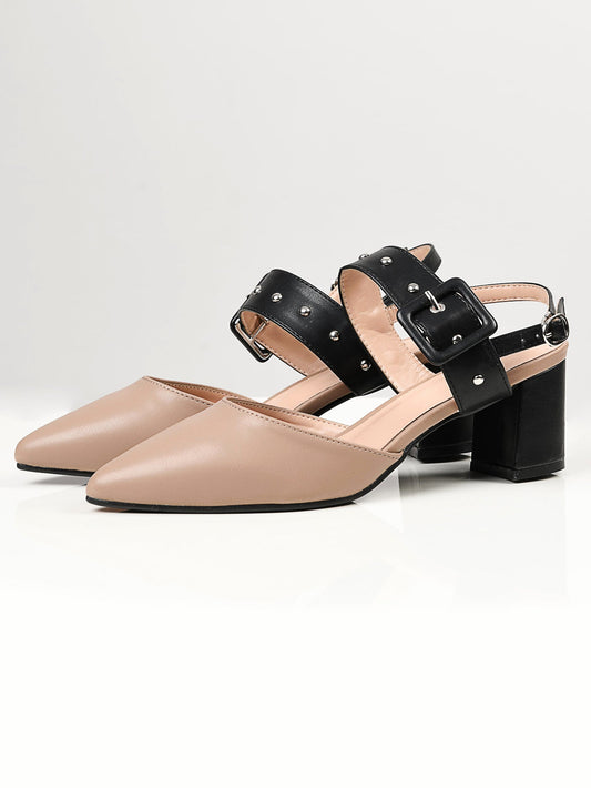 Limelight - Studded Buckle Heels - Brown