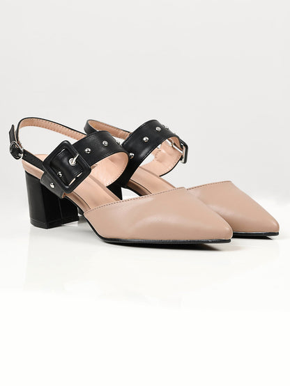 Limelight - Studded Buckle Heels - Brown