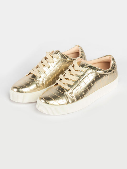 Glossy Textured Sneakers