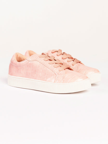 Glossy Textured Sneakers