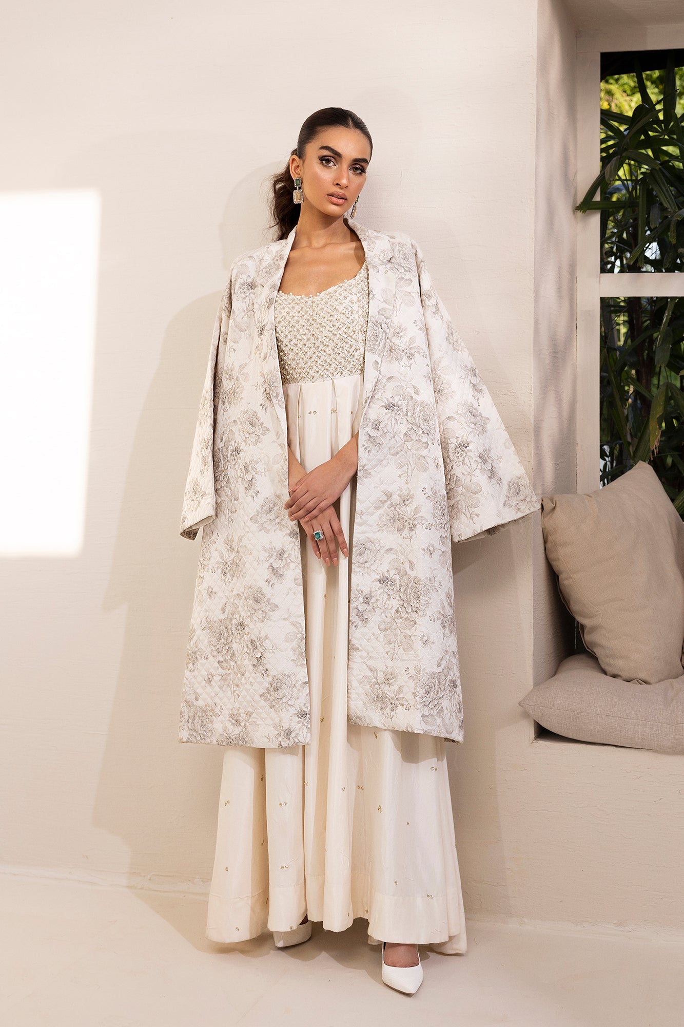 Ethnic - PRINTED LONG COAT (E0006/107/005)