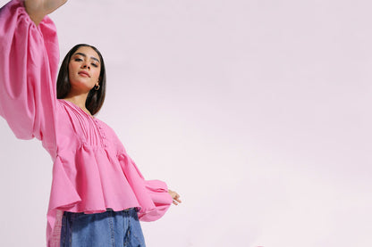 Ethnic - SOLID PLEATED TOP (E0267/101/423)