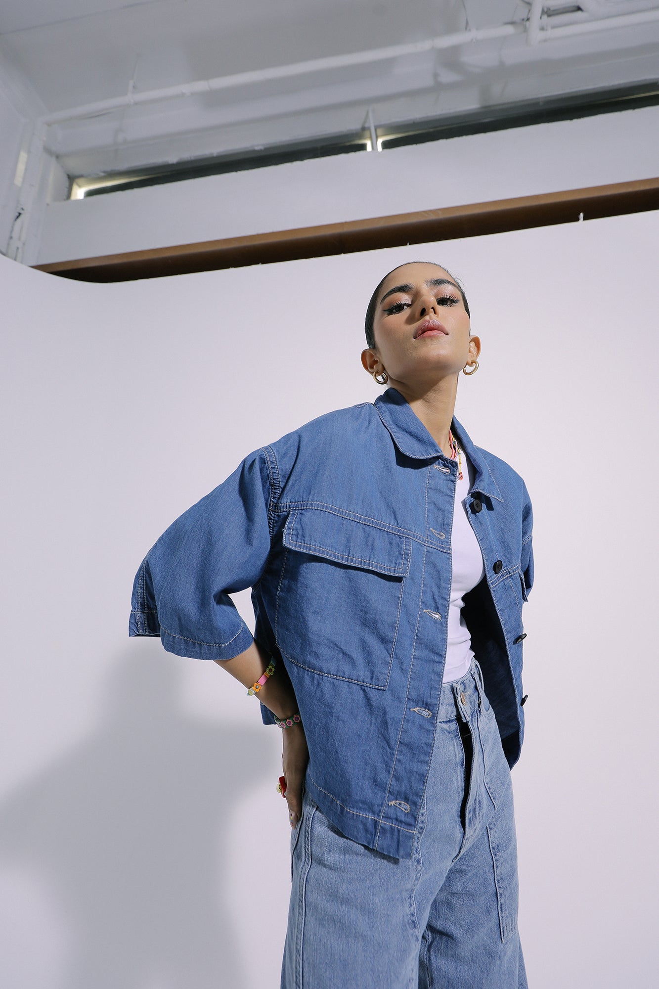 Ethnic - DENIM BUTTON DOWN SHIRT (E0364/108/625)