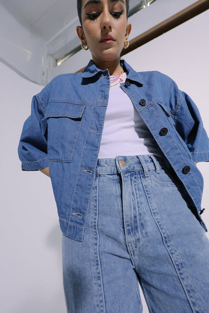 Ethnic - DENIM BUTTON DOWN SHIRT (E0364/108/625)