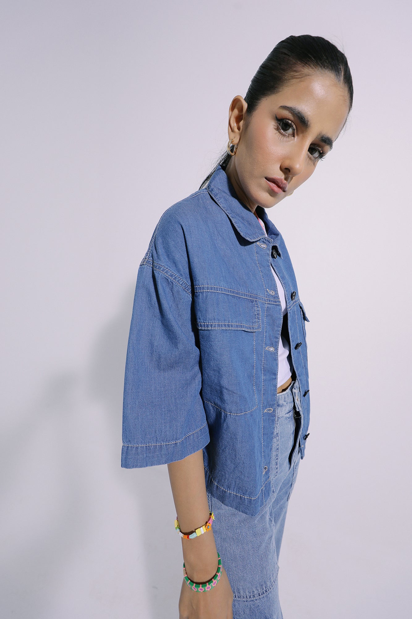 Ethnic - DENIM BUTTON DOWN SHIRT (E0364/108/625)