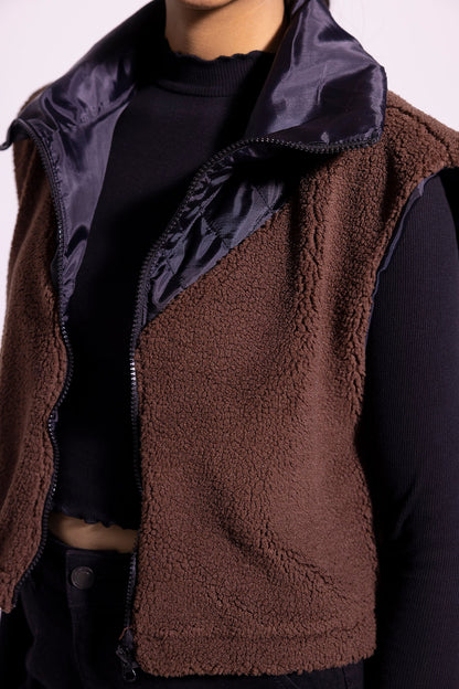 Ethnic - CROPPED FLEECE GILLET (E0503/108/802)