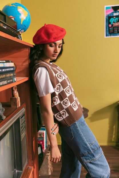 Ethnic - PSYCHEDELIC JACQUARD KNIT VEST (E0516/108/802)