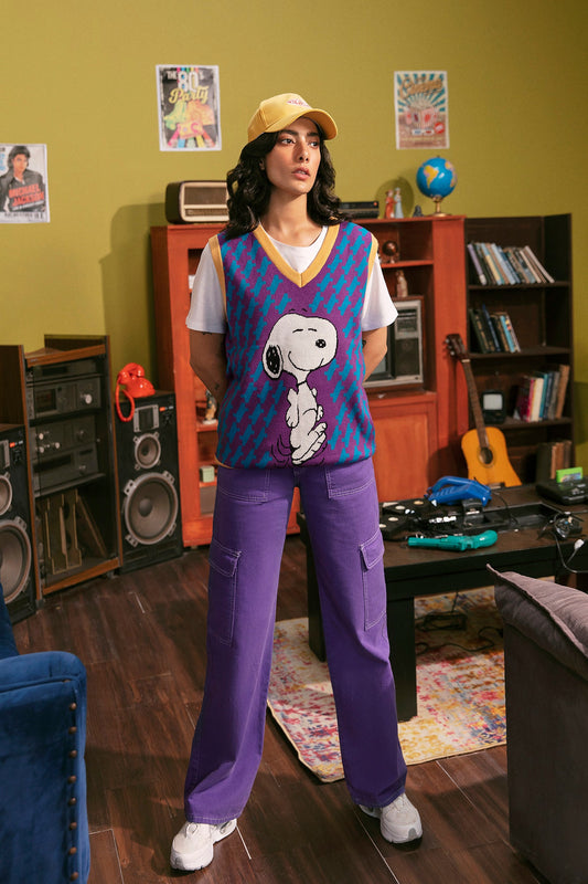 Ethnic - SNOOPY JACQUARD KNIT VEST (E0522/108/509)