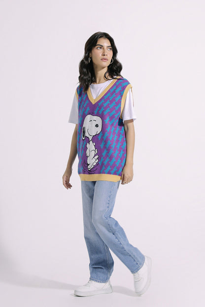Ethnic - SNOOPY JACQUARD KNIT VEST (E0522/108/509)