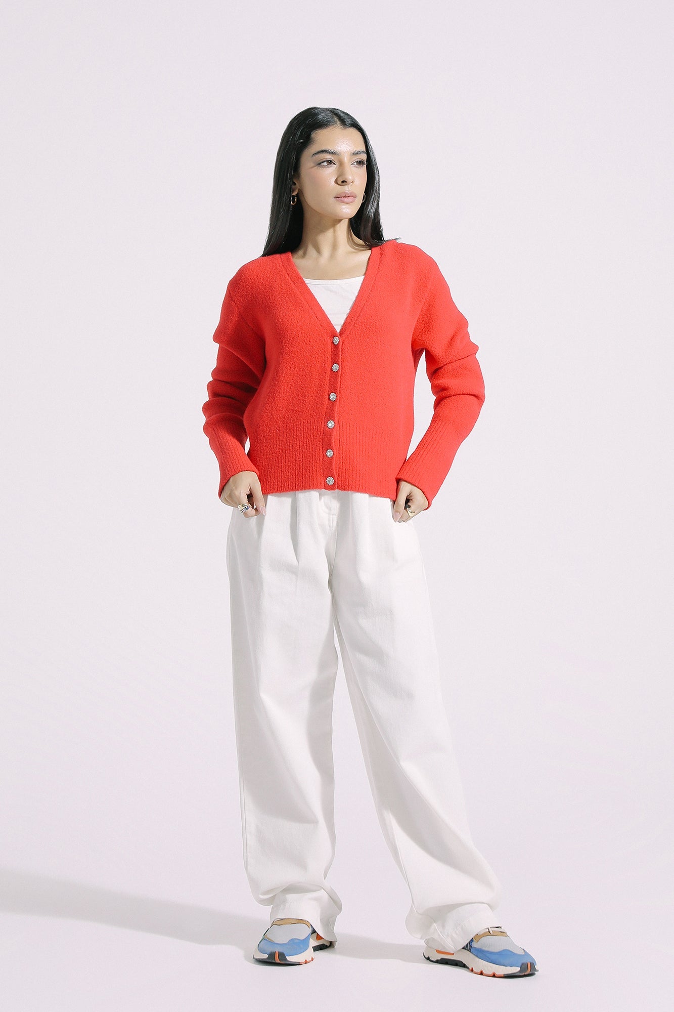 Ethnic - KNIT CARDIGAN WITH GEM BUTTONS (E0528/108/309)