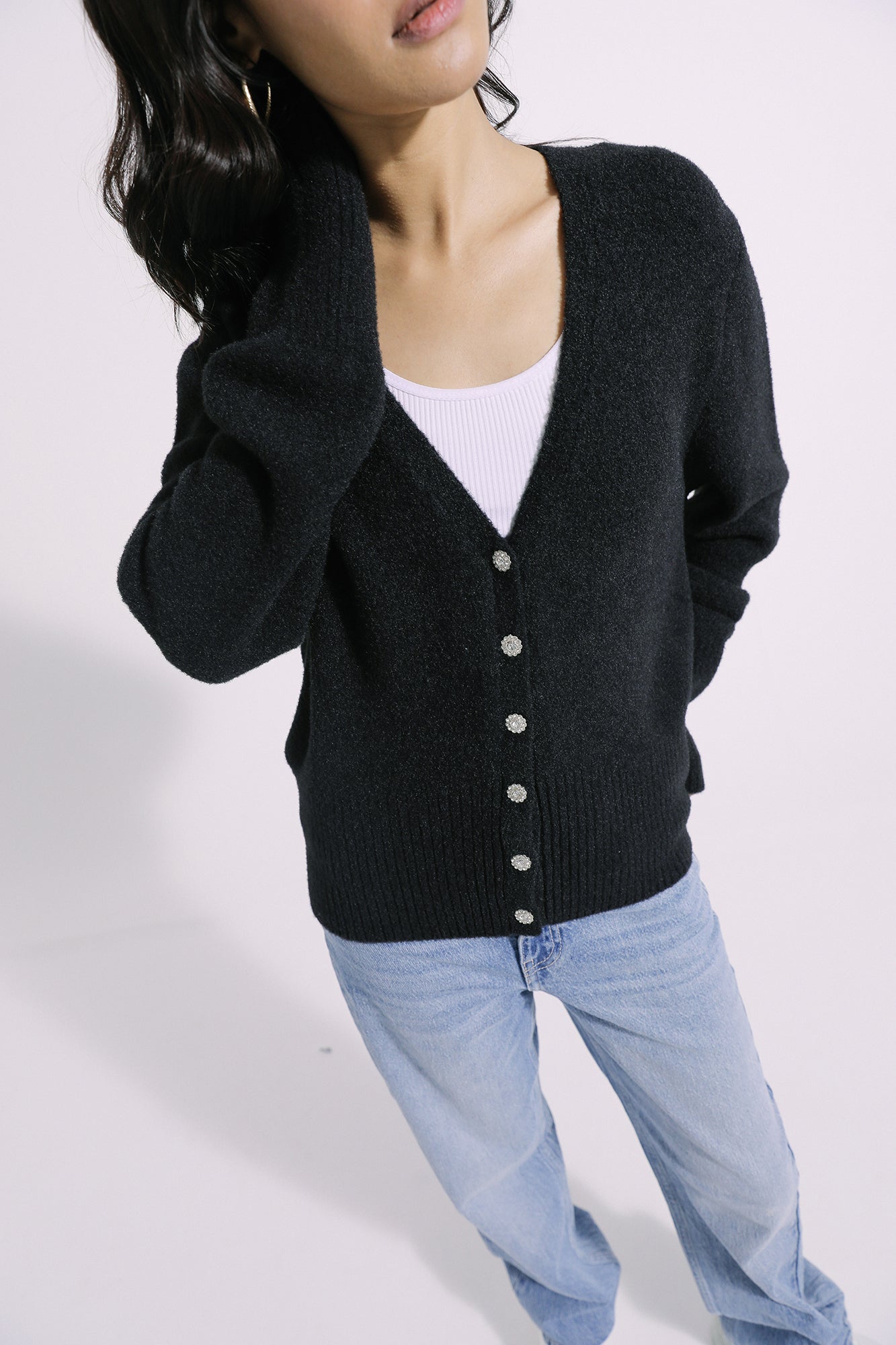 Ethnic - KNIT CARDIGAN WITH GEM BUTTONS (E0528/108/902)