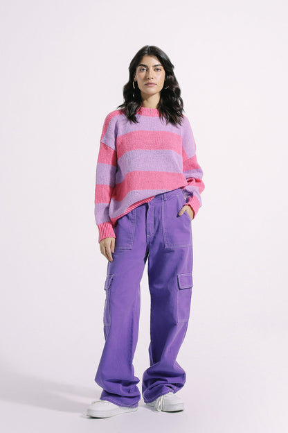 Ethnic - TEXTURED STRIPED SWEATER (E0537/108/408)