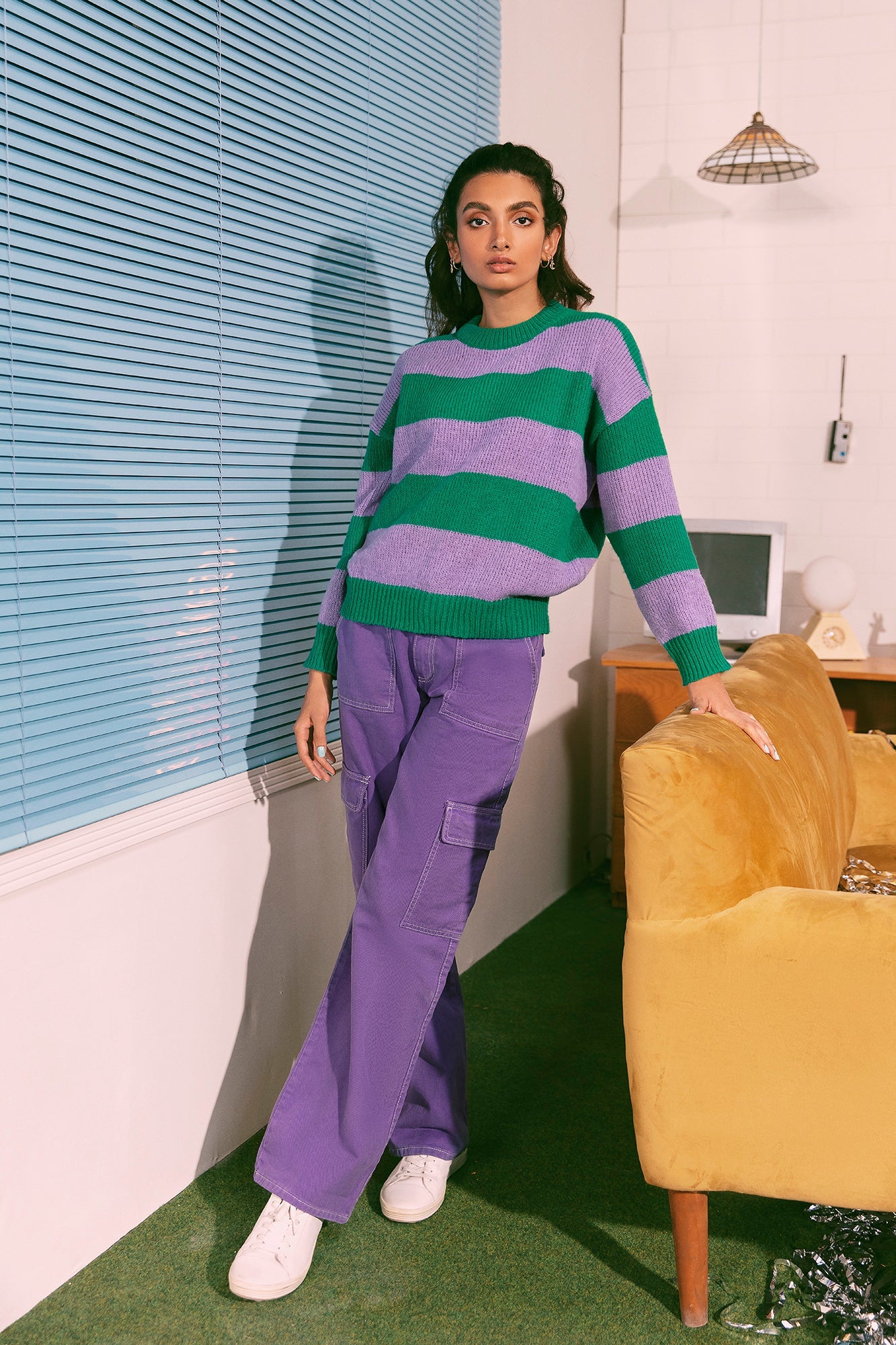 Ethnic - STRIPED KNIT SWEATER (E0537/108/510)